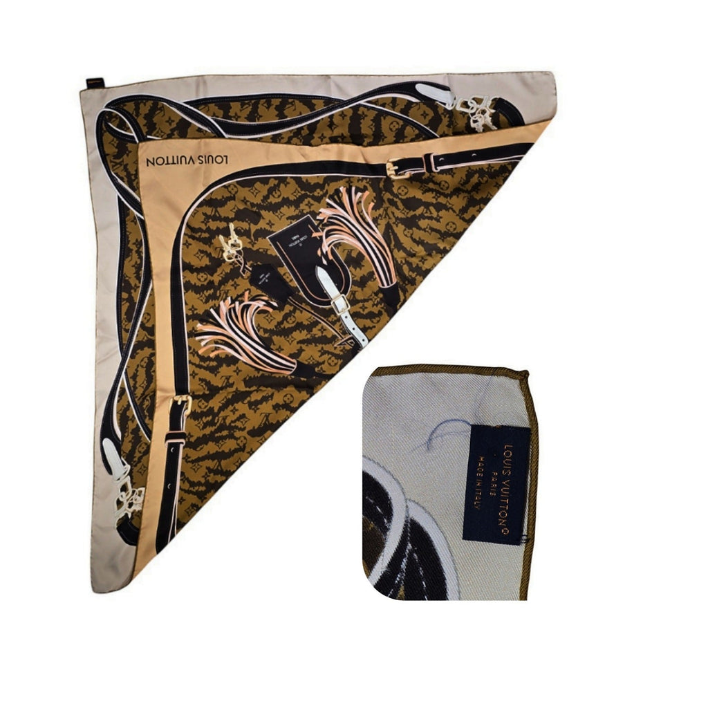 Louis Vuitton Tigergram Square 90 Silk Scarf