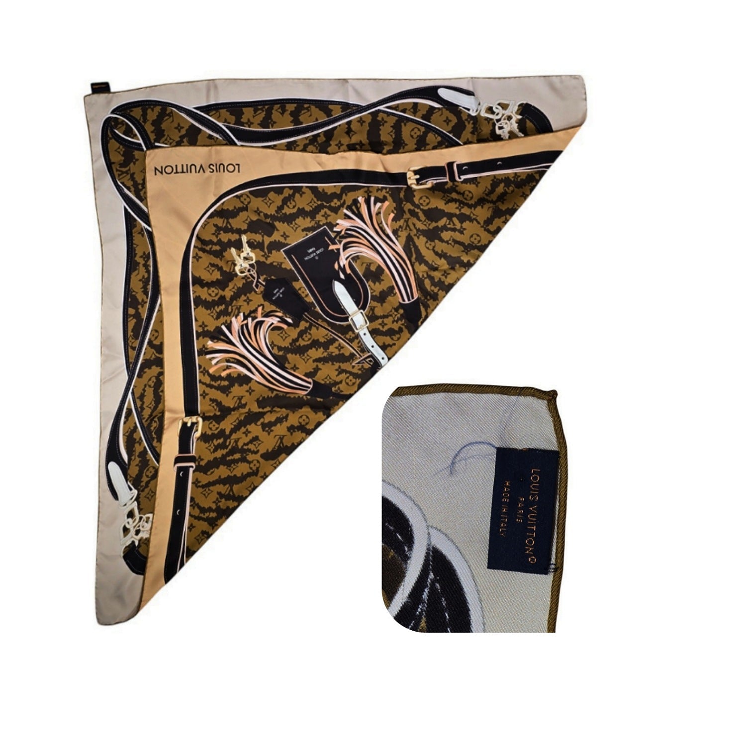 Louis Vuitton Tigergram Square 90 Silk Scarf
