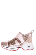 Christian Louboutin Rose Gold Glitter/ Studded Cortis Sneakers SZ 37.5