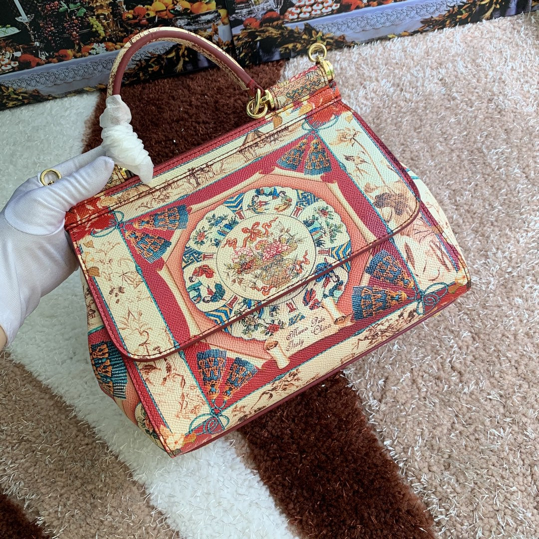 GLAMI MeGLAMIum Sicily Handbag Unique Print Motifs Muticolour For Women 10.2in/26cm GLAMI