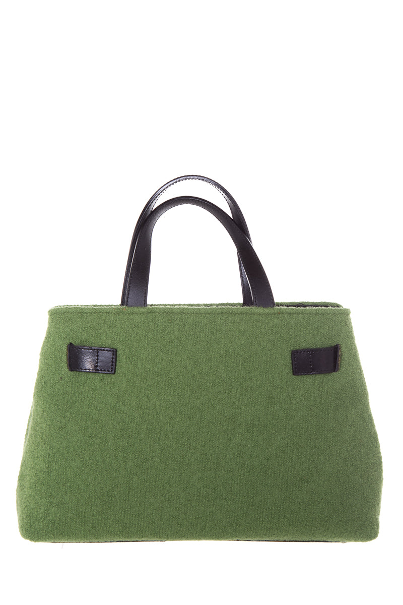 Furla Vintage Lime Green Wool Handbag