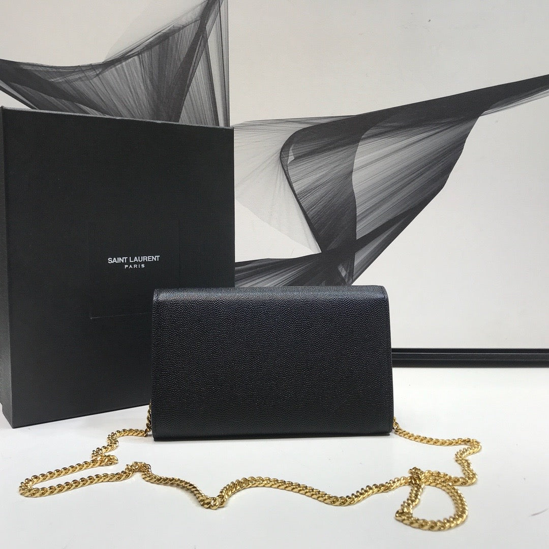 GLAMI Uptown Chain Wallet Black For Women 7.4in/19cm YSL 6077881GF0J1000