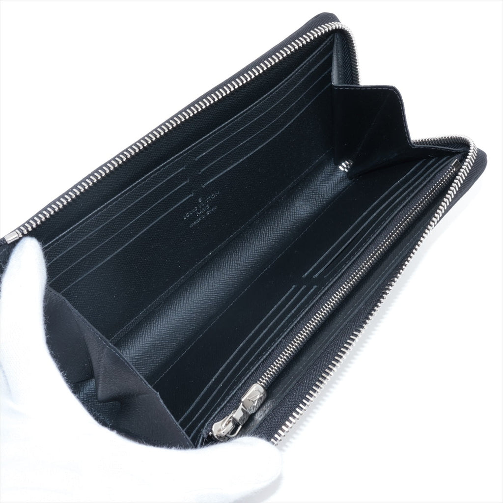 Louis Vuitton Taiga Zippy Dragon M69409 Black Round Zipper Wallet