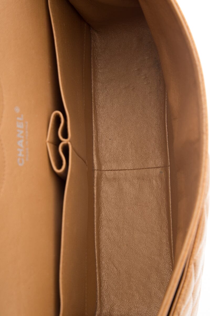 Chanel 2011 Metallic Bronze Jumbo Double Flap Handbag