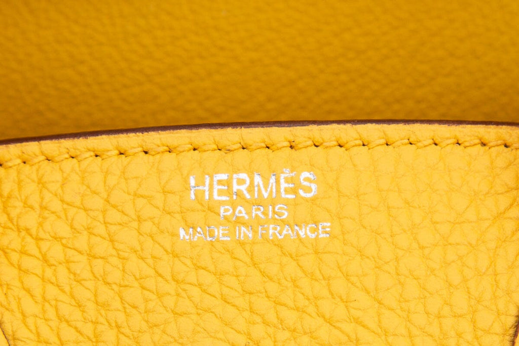 HermÃƒÆ’Ã‚Â¨s 2009 Jaune Ambre Togo Birkin 25 W/ Palladium HW