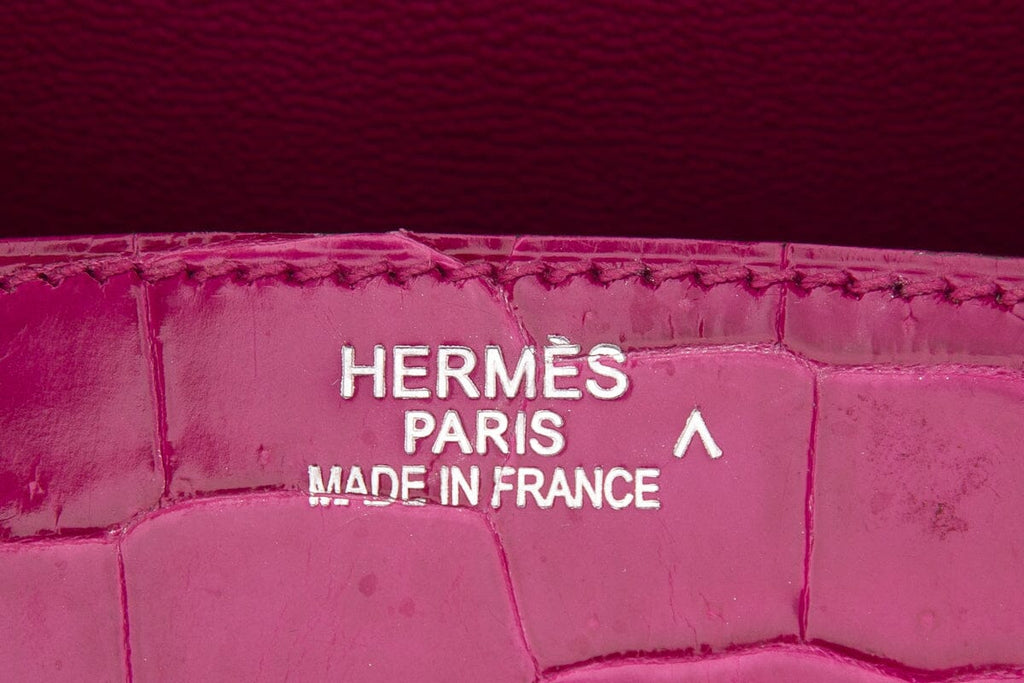 HermÃƒÆ’Ã‚Â¨s Birkin 35 Rose Shocking Crocodile Handbag