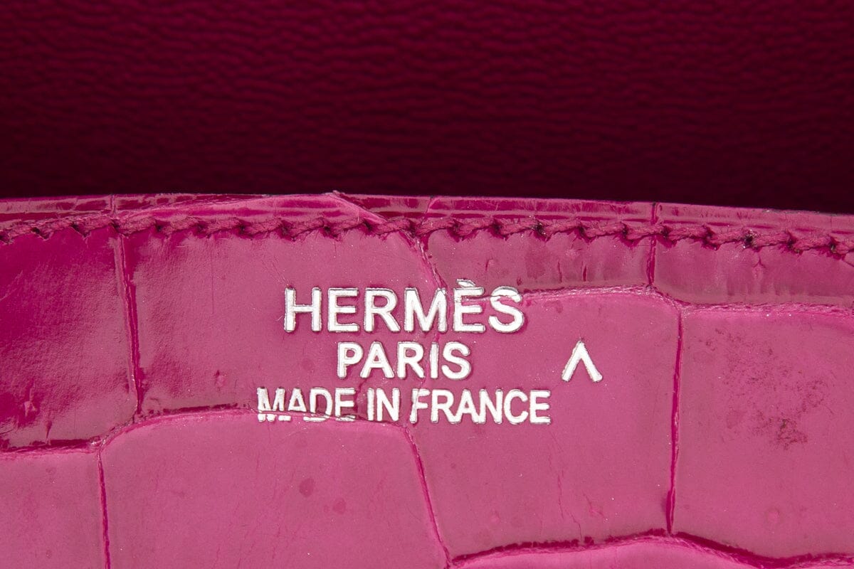 HermÃƒÆ’Ã‚Â¨s Birkin 35 Rose Shocking Crocodile Handbag