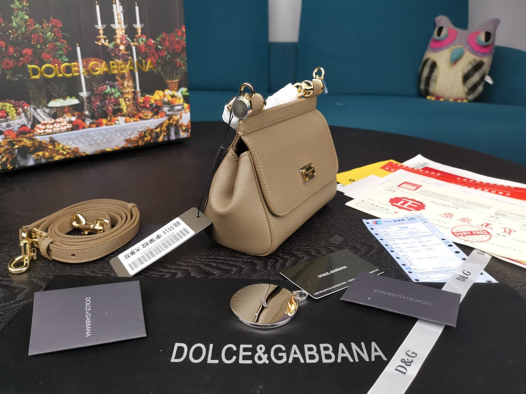 DG Small Sicily Bag In Dauphine Beige For Women 7.5in/19cm DG