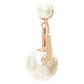 Christian Dior Tribale Gold J Letter Faux Pearl Dangling Pin Earring