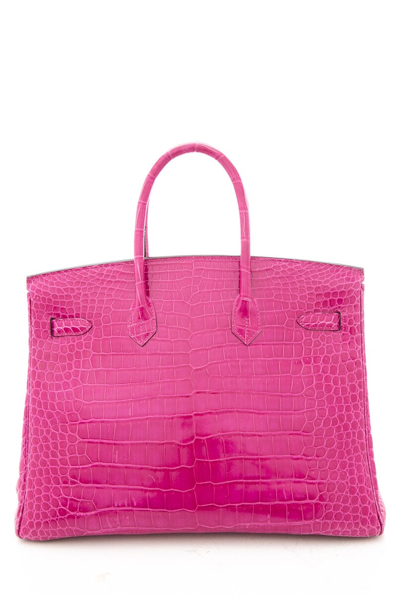 HermÃƒÆ’Ã‚Â¨s Birkin 35 Rose Shocking Crocodile Handbag