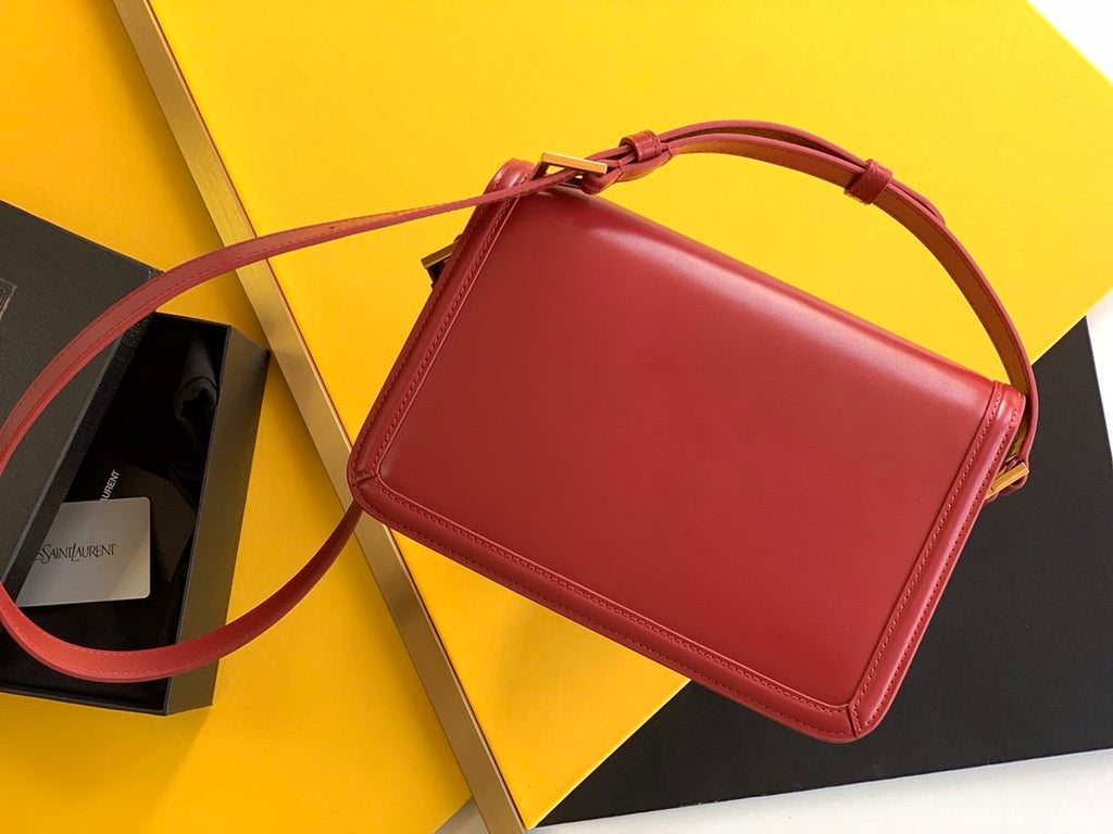 GLAMI Solferino MeGLAMIum Satchel Bag In Box Red With Gold Hardware For Women 9in/23cm YSL 6343050SX0W6805
