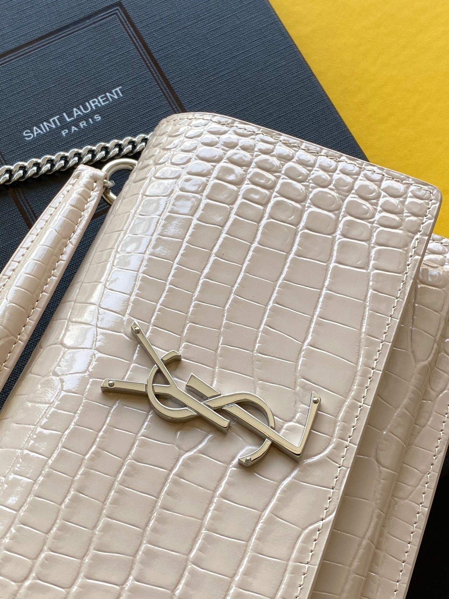 GLAMI Sunset Chain Bag With Silver Hardware For Women 7.4in/19cm YSL 533026DND1N9207