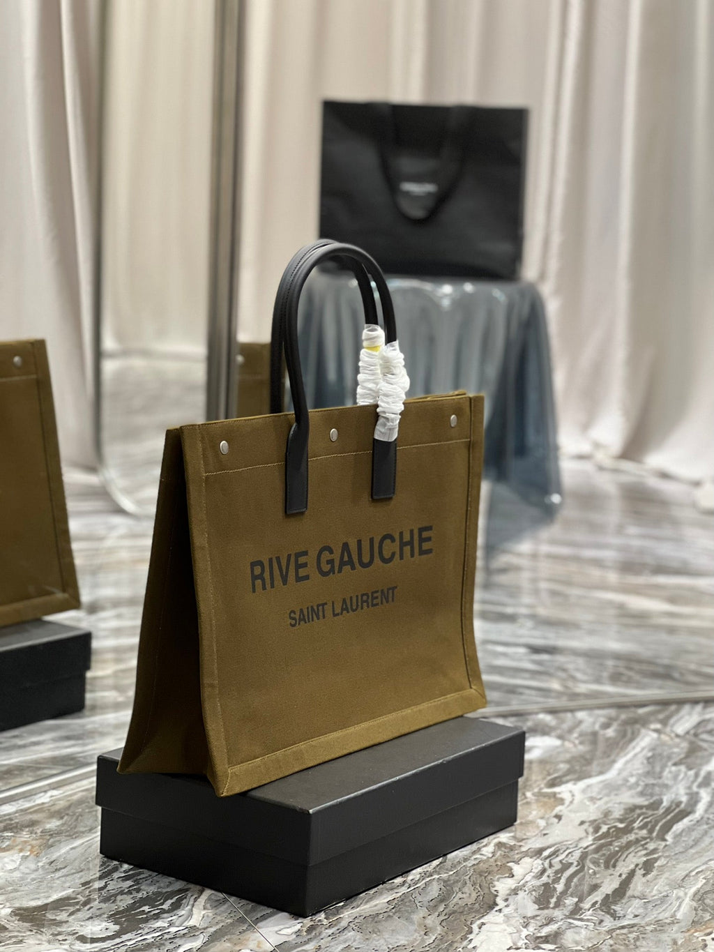 GLAMI Rive Gauche Tote Bag In Dark Kaki For Women 18.9in/48cm YSL 587273CWTFE2451