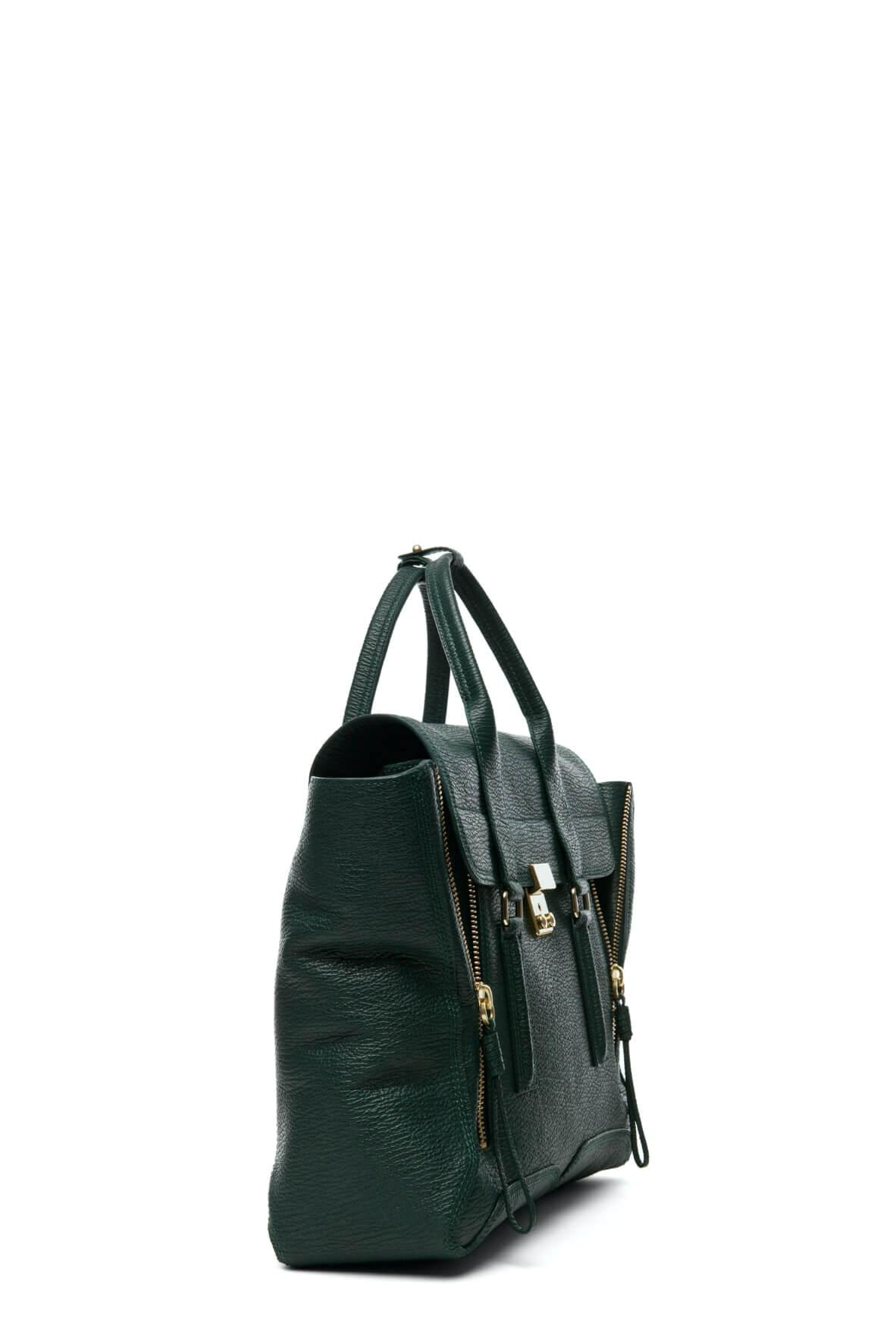 Large Pashli Satchel Petrol Green