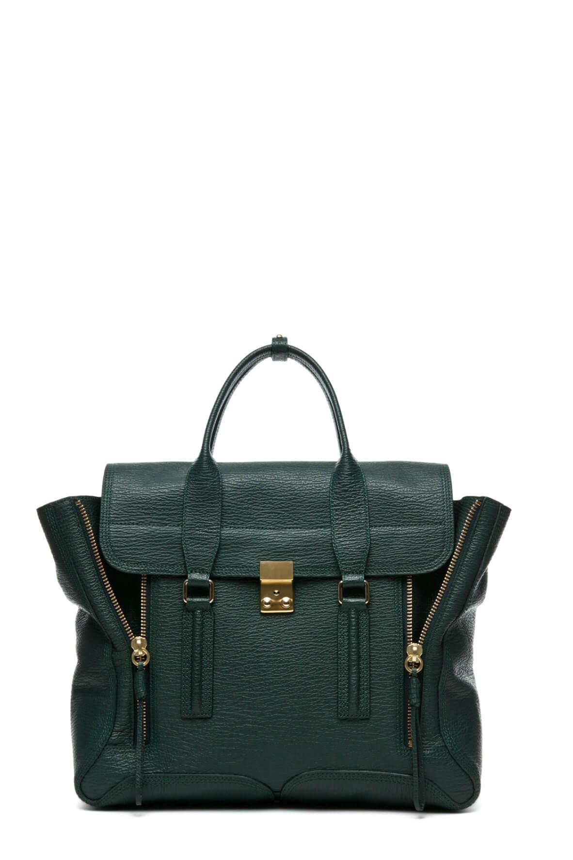 Large Pashli Satchel Petrol Green