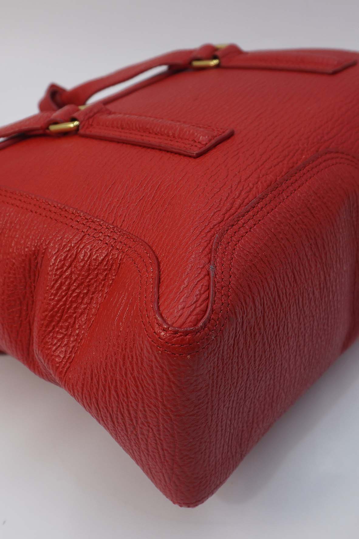 Medium Pashli Satchel Leather Handle Bag Red