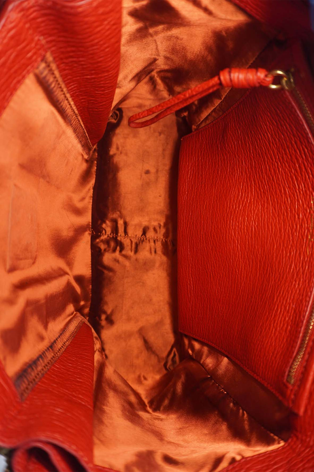 Medium Pashli Satchel Leather Handle Bag Red