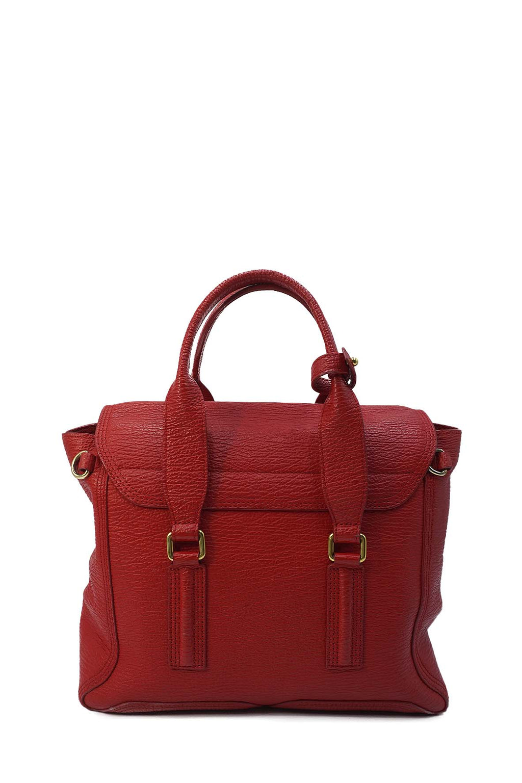 Medium Pashli Satchel Leather Handle Bag Red