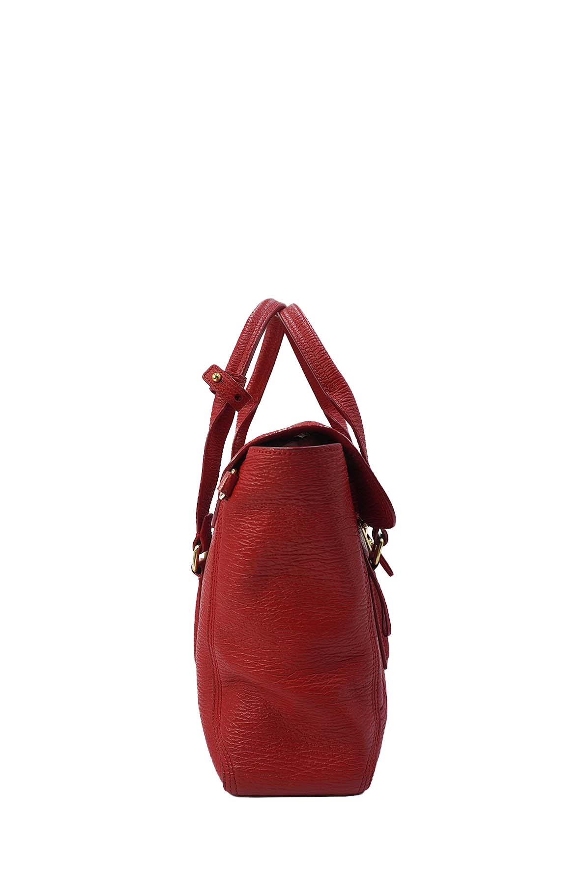 Medium Pashli Satchel Leather Handle Bag Red