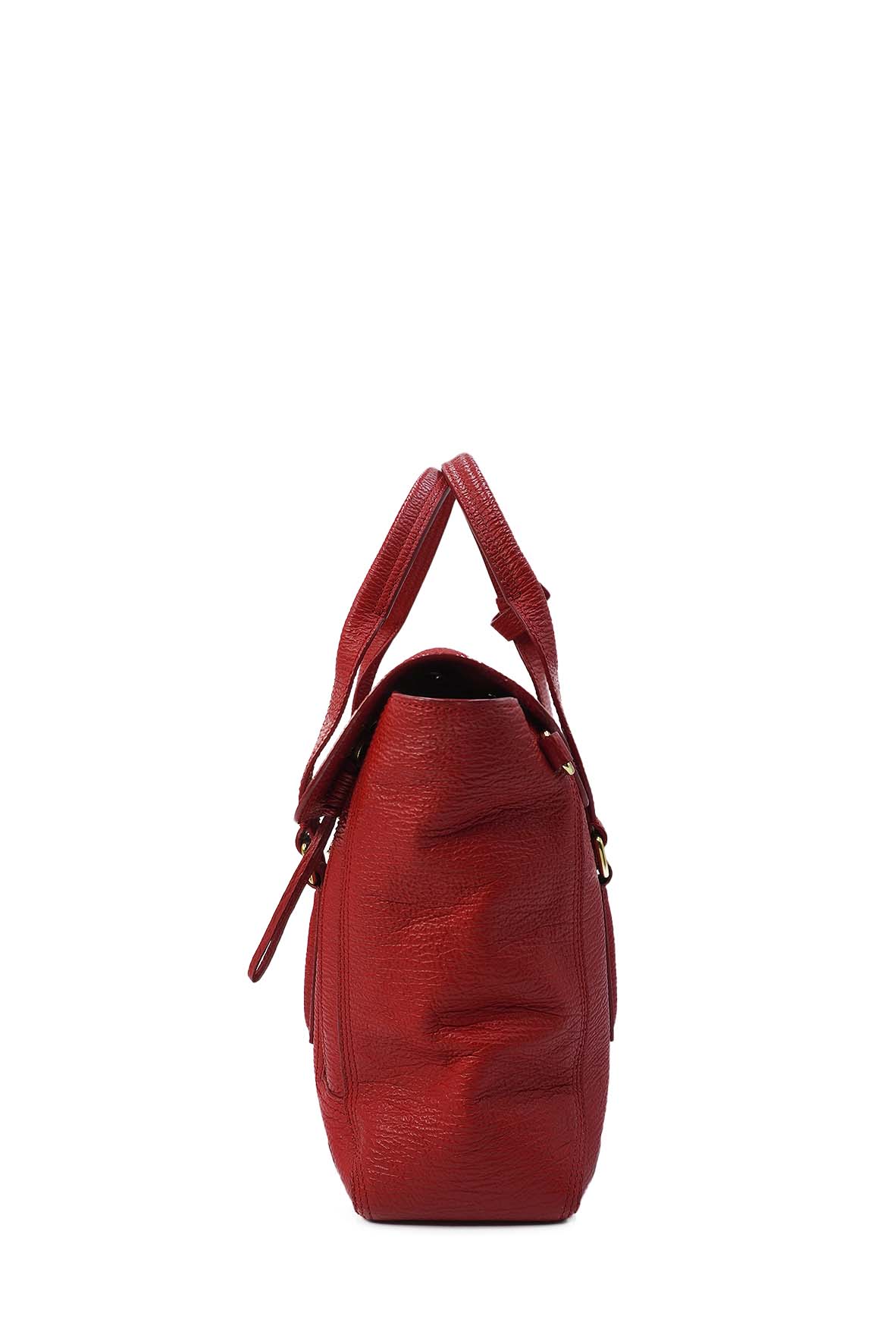 Medium Pashli Satchel Leather Handle Bag Red