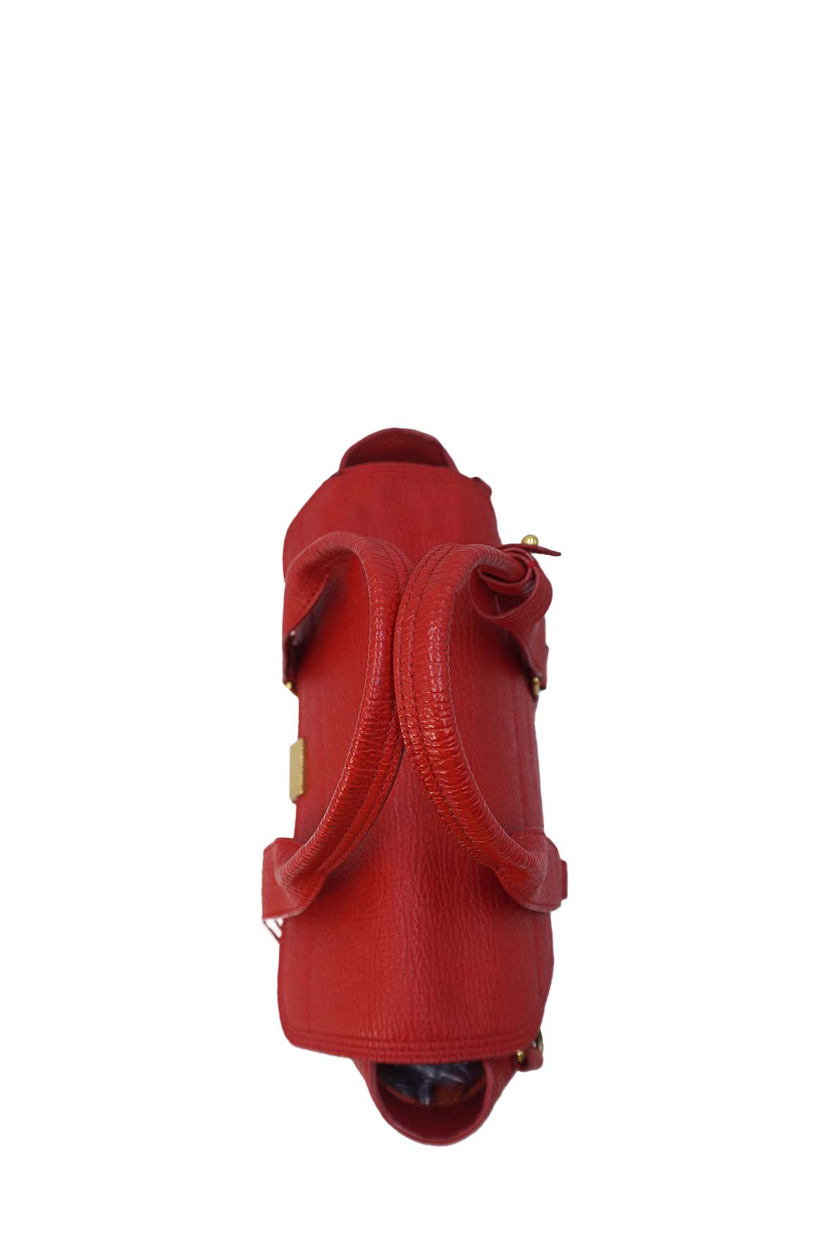 Medium Pashli Satchel Leather Handle Bag Red