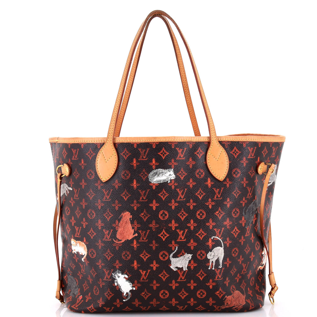 Louis Vuitton Neverfull NM Tote Limited Edition Grace Coddington Catogram Canvas MM