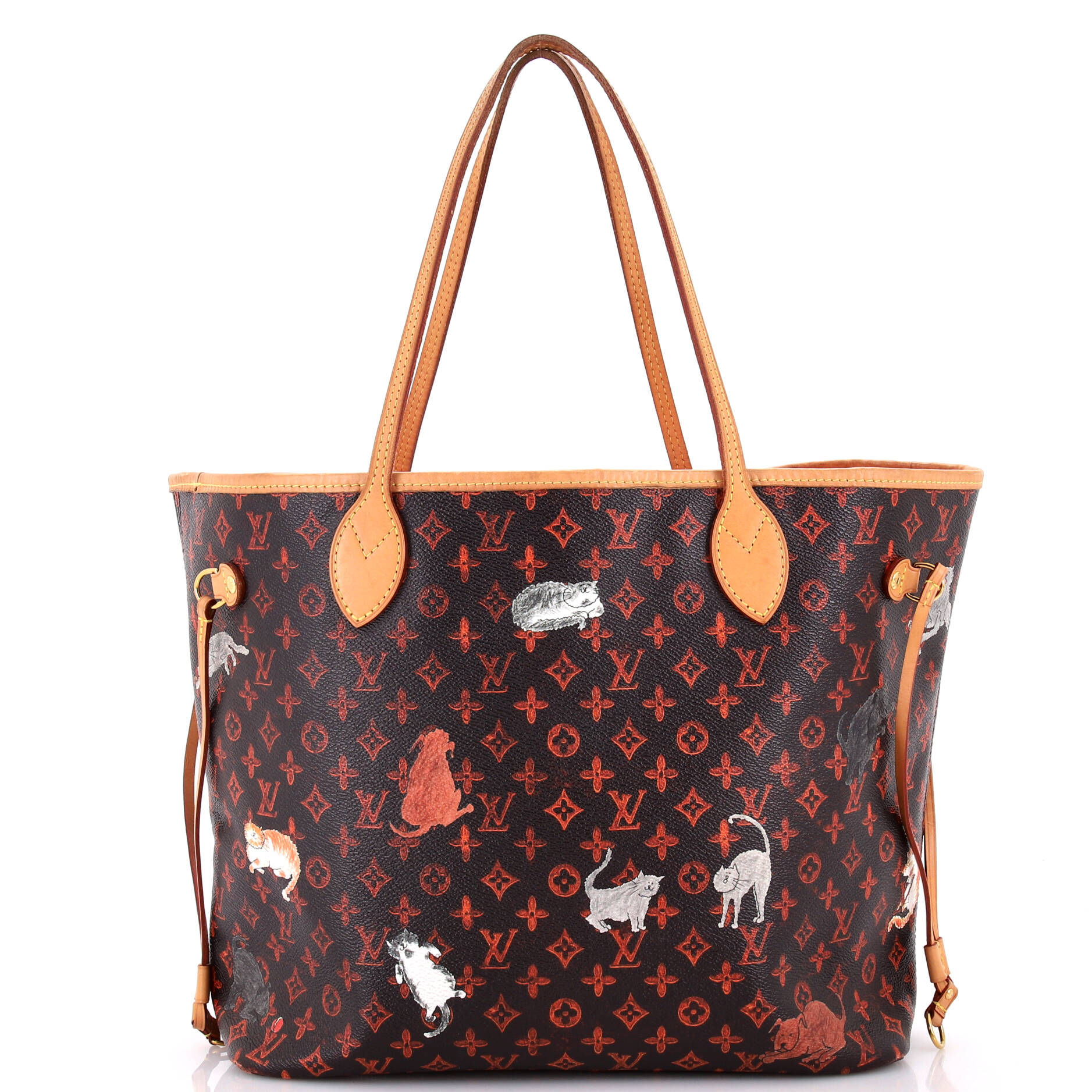 Louis Vuitton Neverfull NM Tote Limited Edition Grace Coddington Catogram Canvas MM