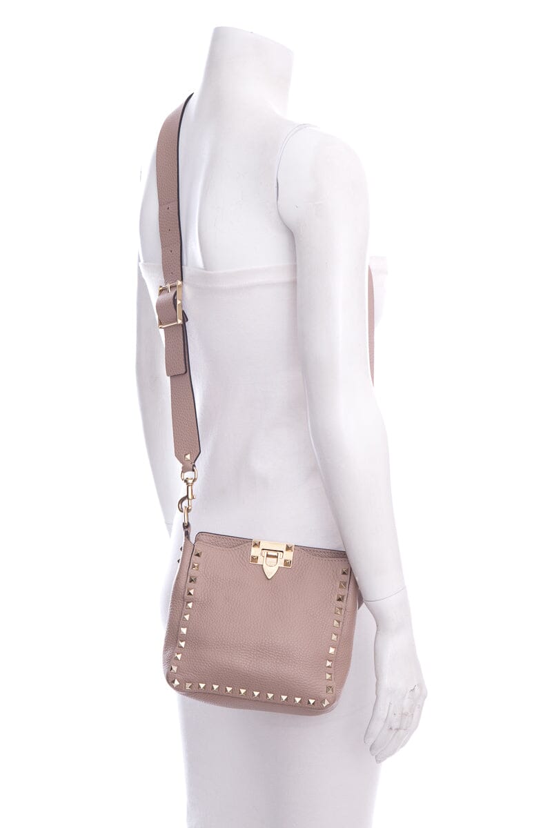 Valentino Garavani Rose Rockstud Flip Lock Messenger Bag