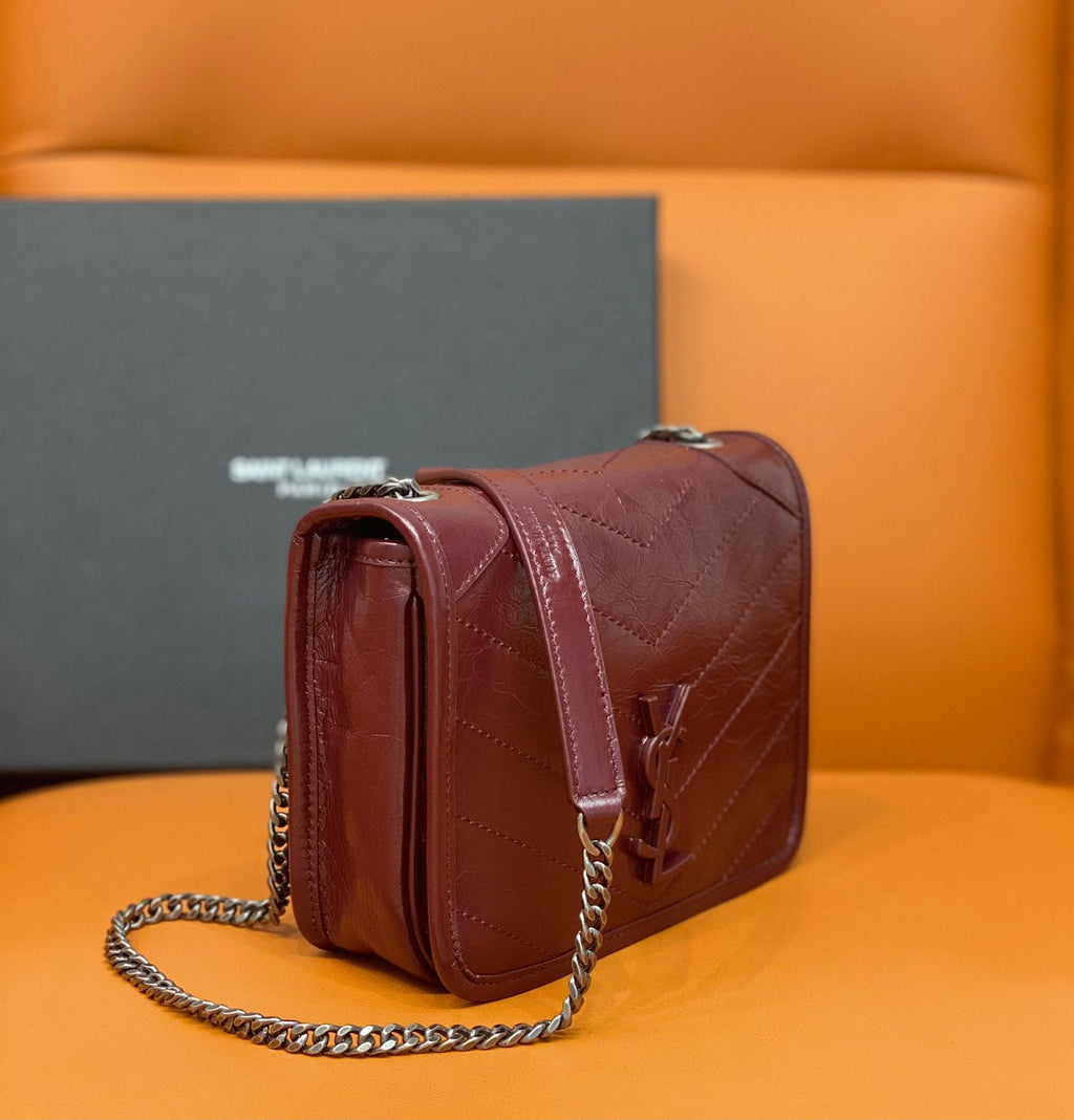 GLAMI Niki Wallets On Chain Burgundy For Women 7.5in/19cm
