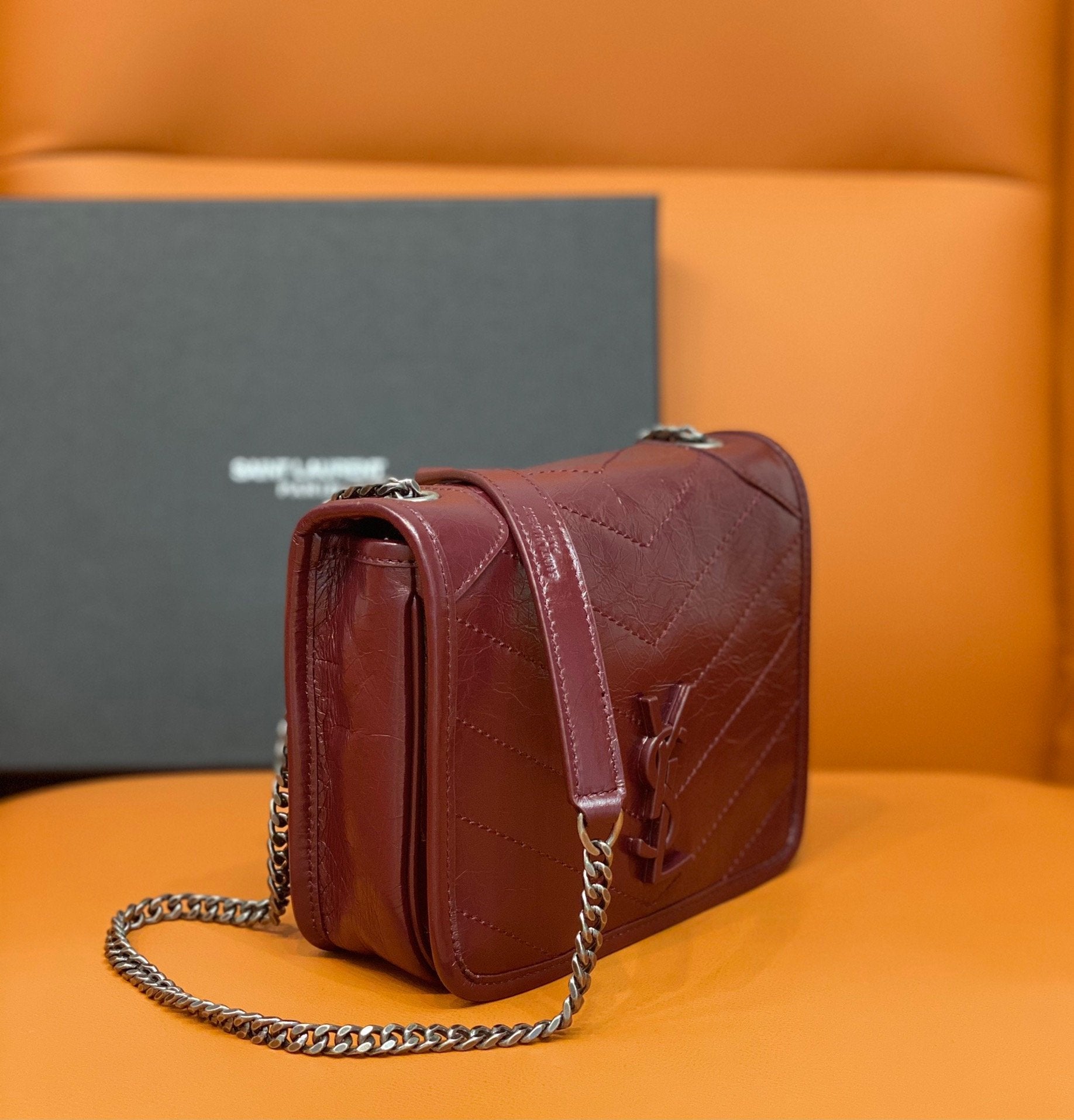 GLAMI Niki Wallets On Chain Burgundy For Women 7.5in/19cm