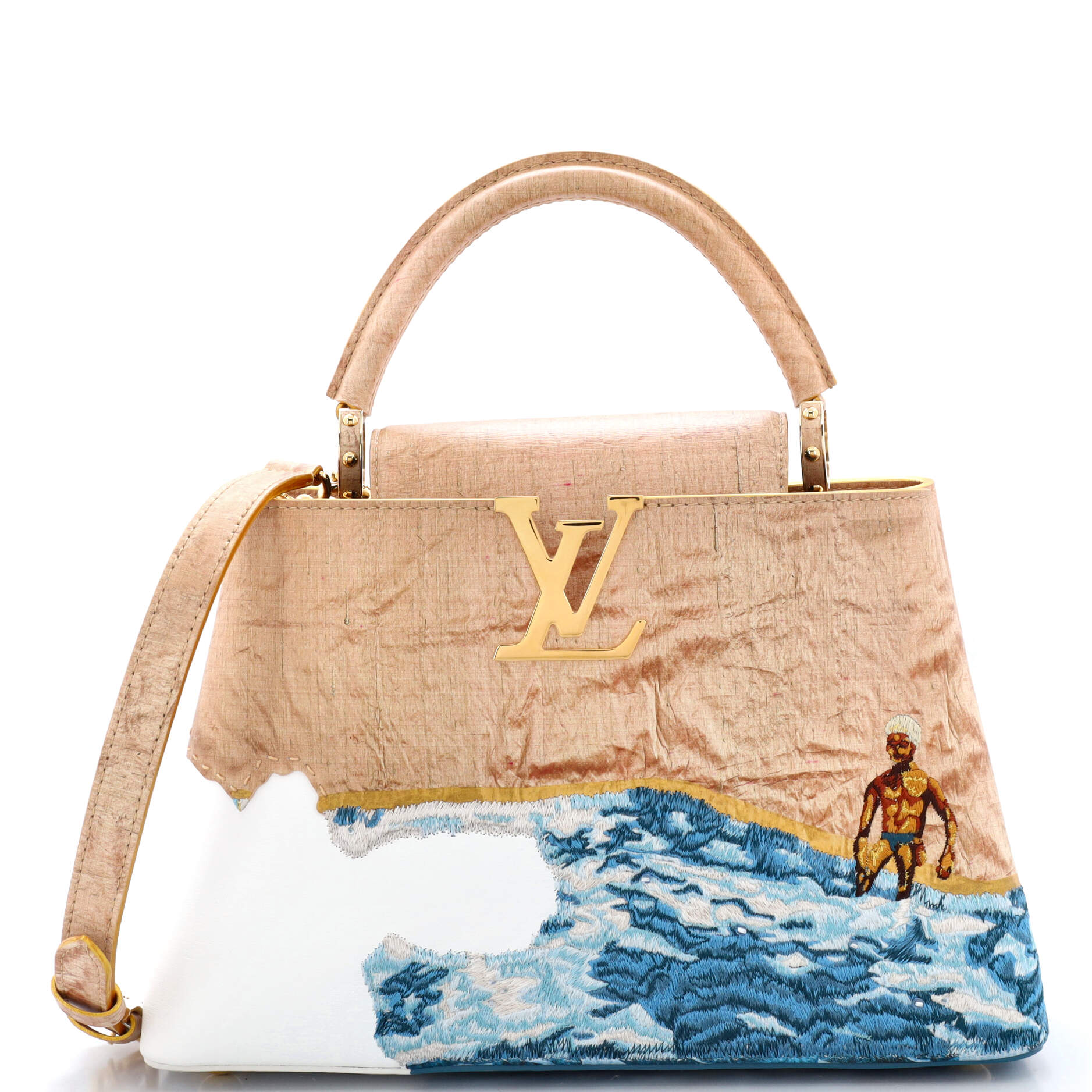 Louis Vuitton Billie Zangewa ArtyCapucines Bag Embroidered Leather MM