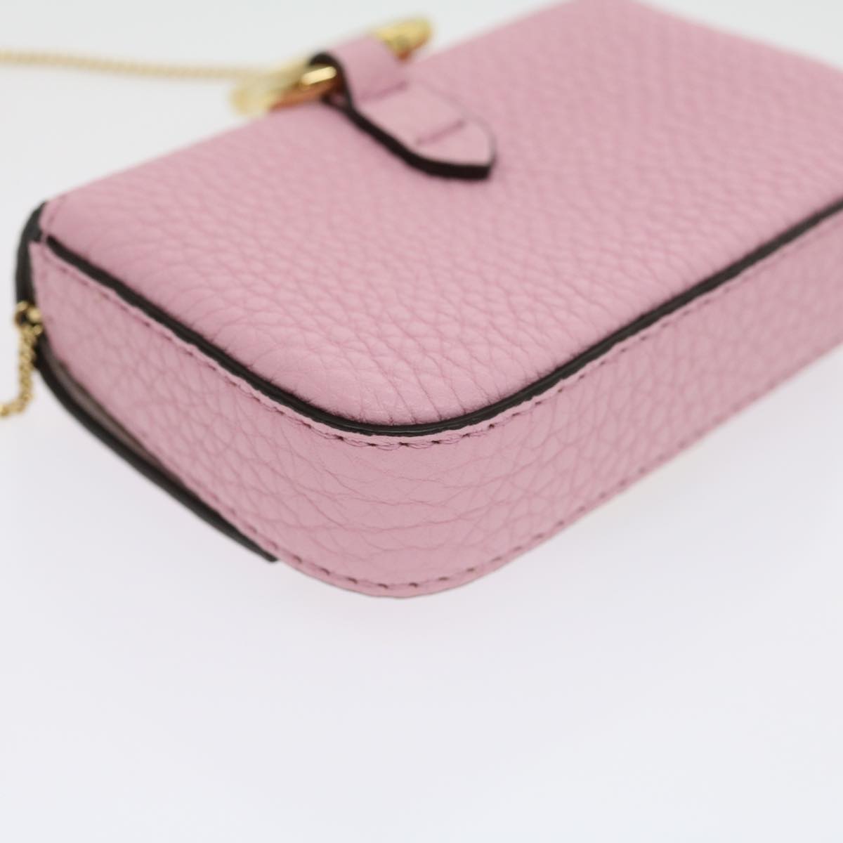 FENDI Chain Nano baguette Pouch Leather Pink 30212A