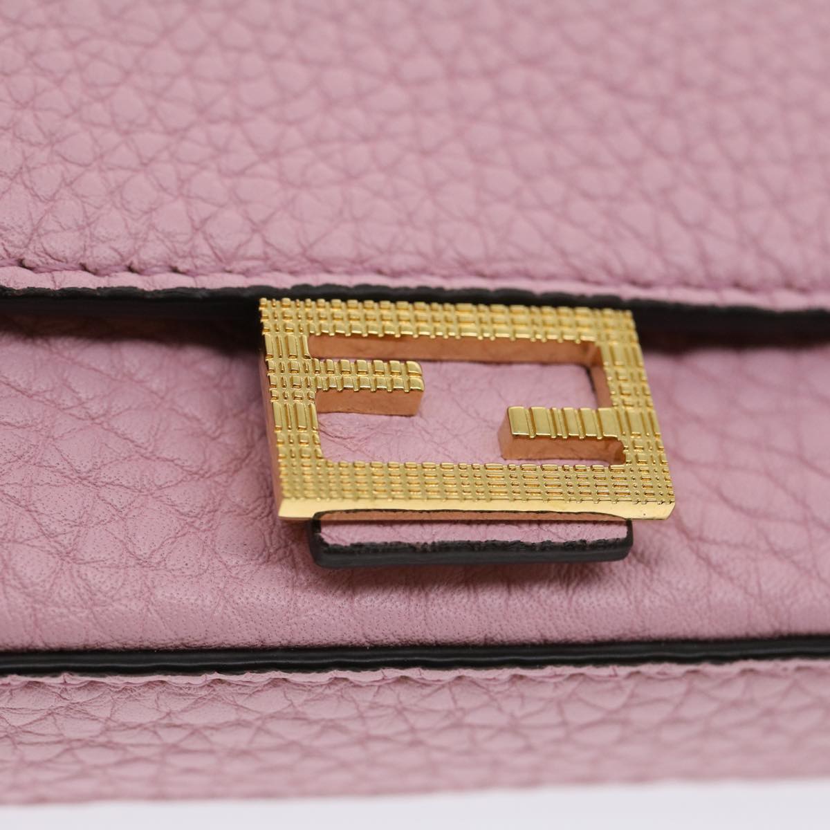 FENDI Chain Nano baguette Pouch Leather Pink 30212A