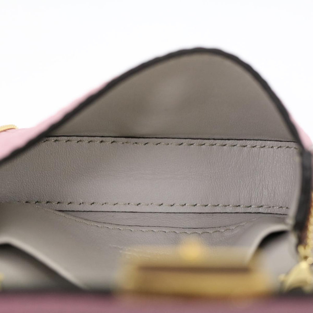 FENDI Chain Nano baguette Pouch Leather Pink 30212A