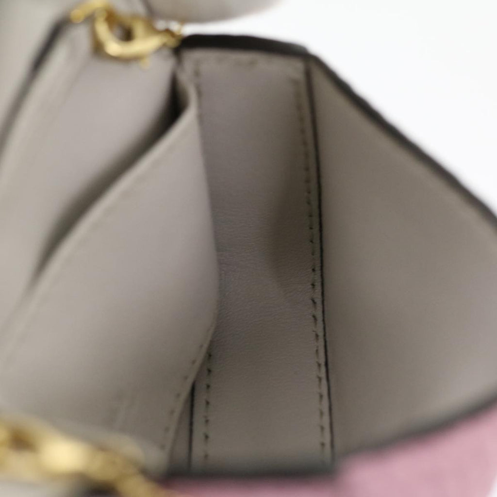 FENDI Chain Nano baguette Pouch Leather Pink 30212A