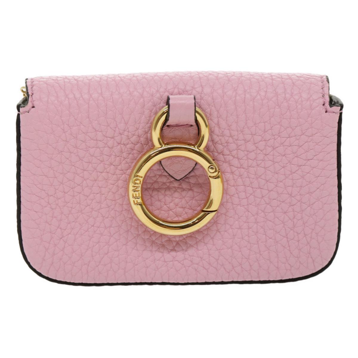 FENDI Chain Nano baguette Pouch Leather Pink 30212A