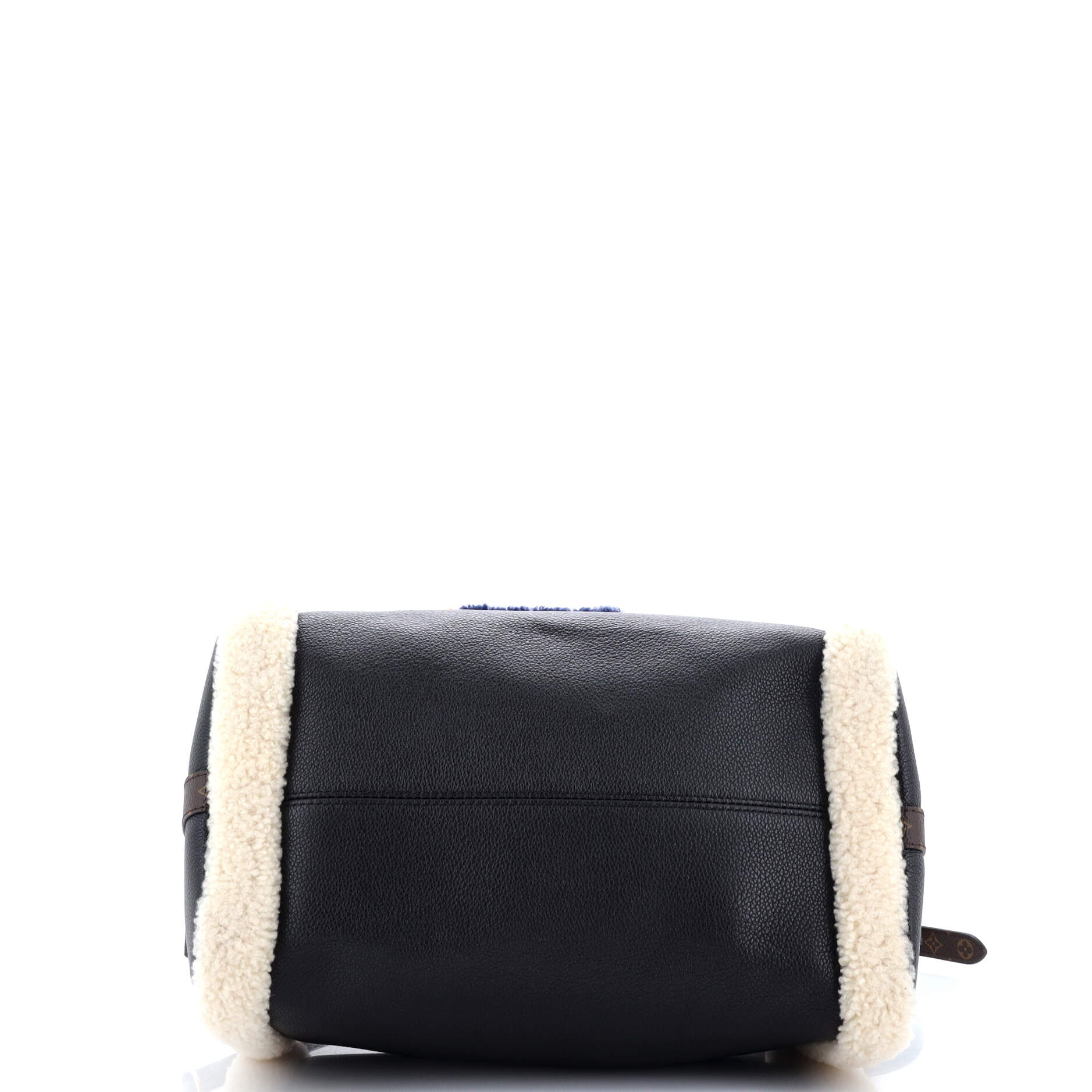 Louis Vuitton Speedy Bandouliere Bag Leather and Monogram Teddy Shearling 30