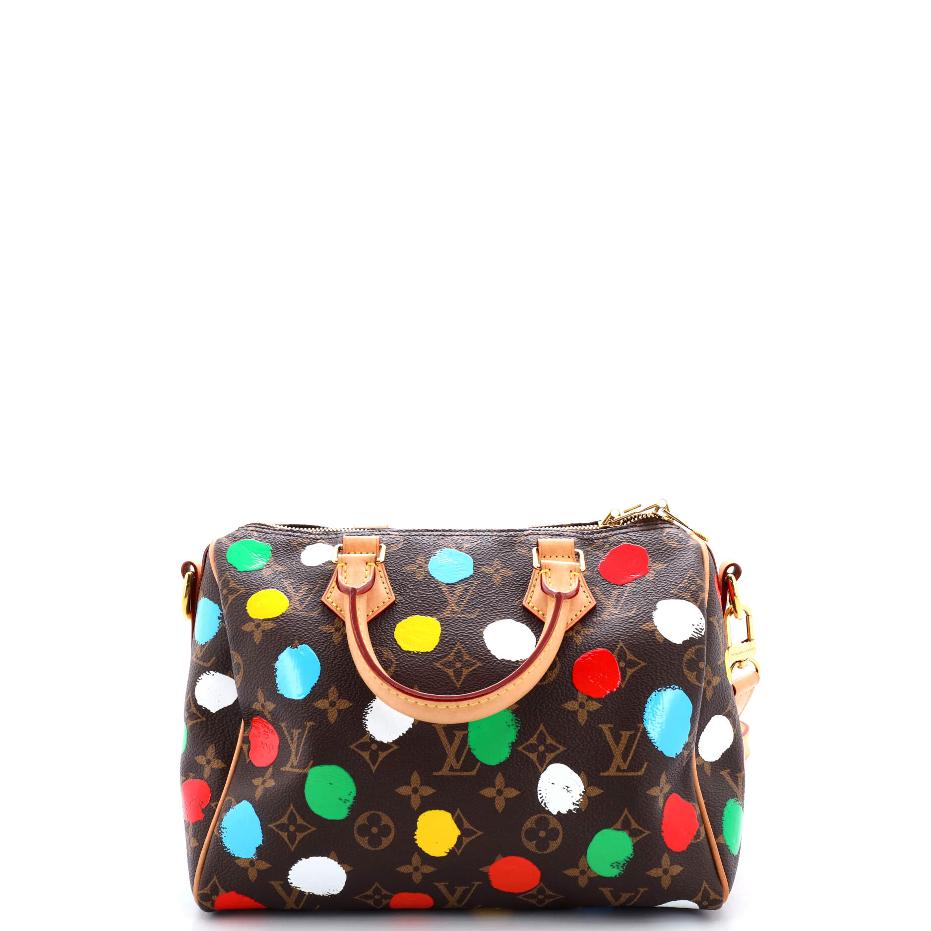 Louis Vuitton Speedy Bandouliere Bag Yayoi Kusama Painted Dots Monogram Canvas 25