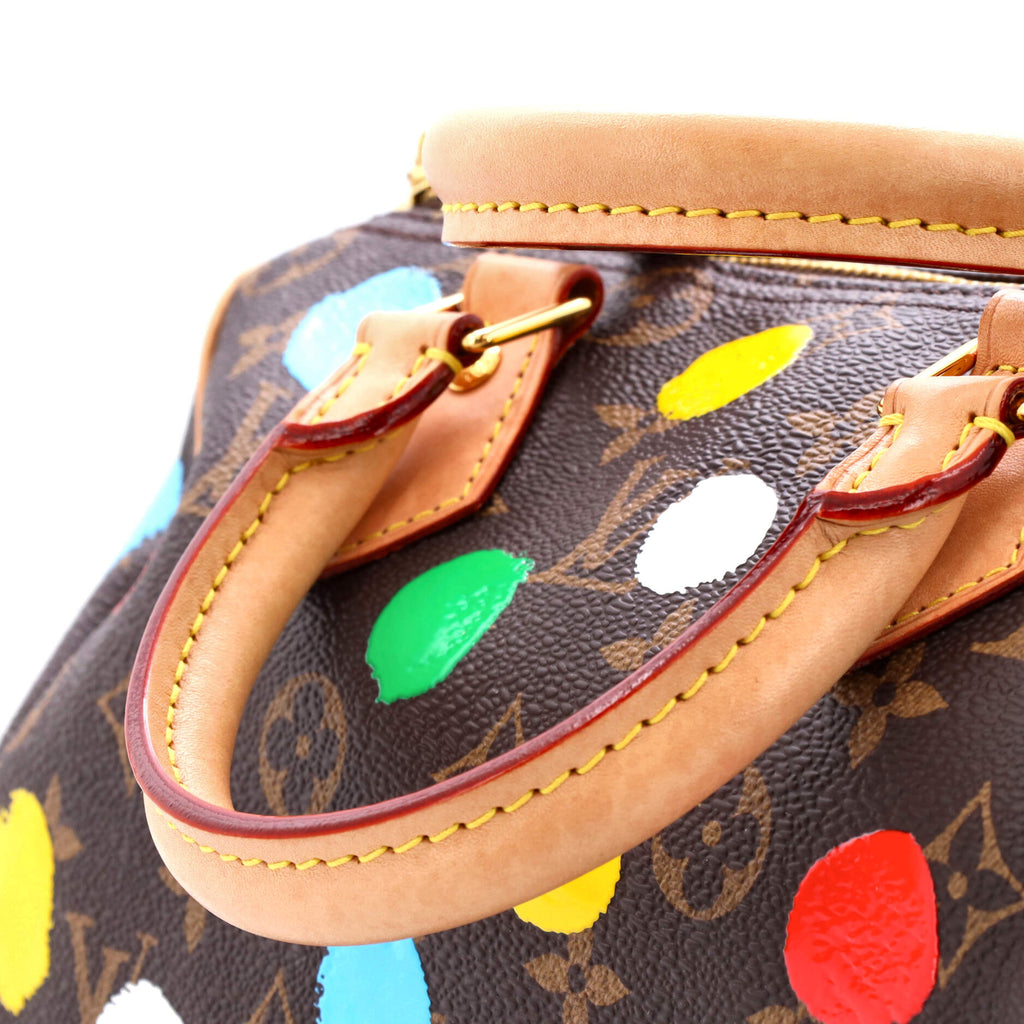 Louis Vuitton Speedy Bandouliere Bag Yayoi Kusama Painted Dots Monogram Canvas 25