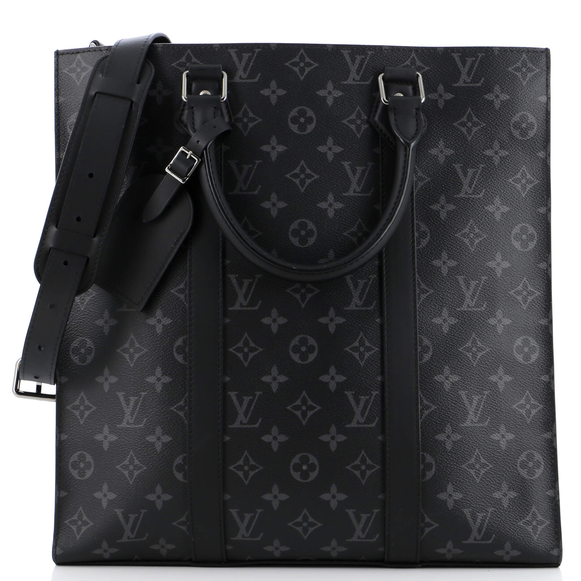 Louis Vuitton Sac Plat Bag Monogram Eclipse Canvas