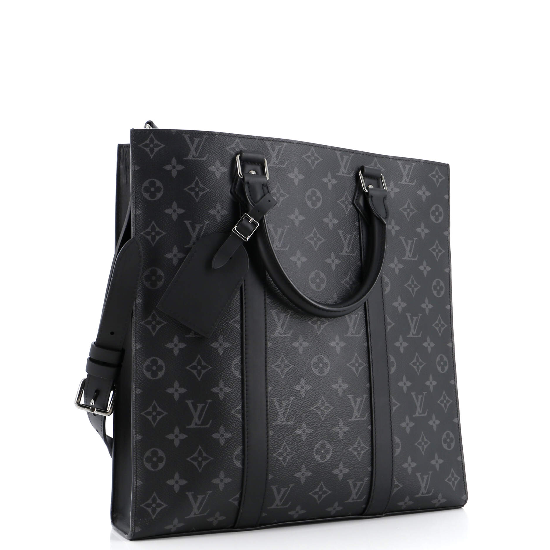 Louis Vuitton Sac Plat Bag Monogram Eclipse Canvas