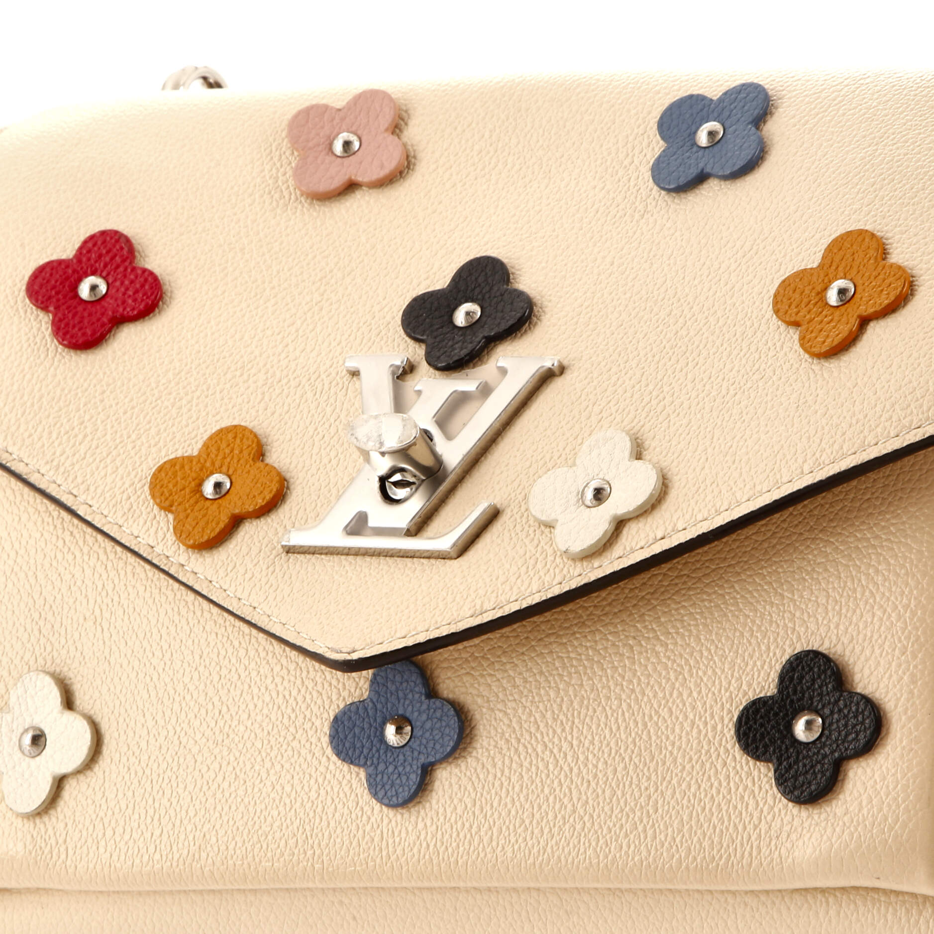 Louis Vuitton Mylockme Handbag Flower Embellished Leather BB
