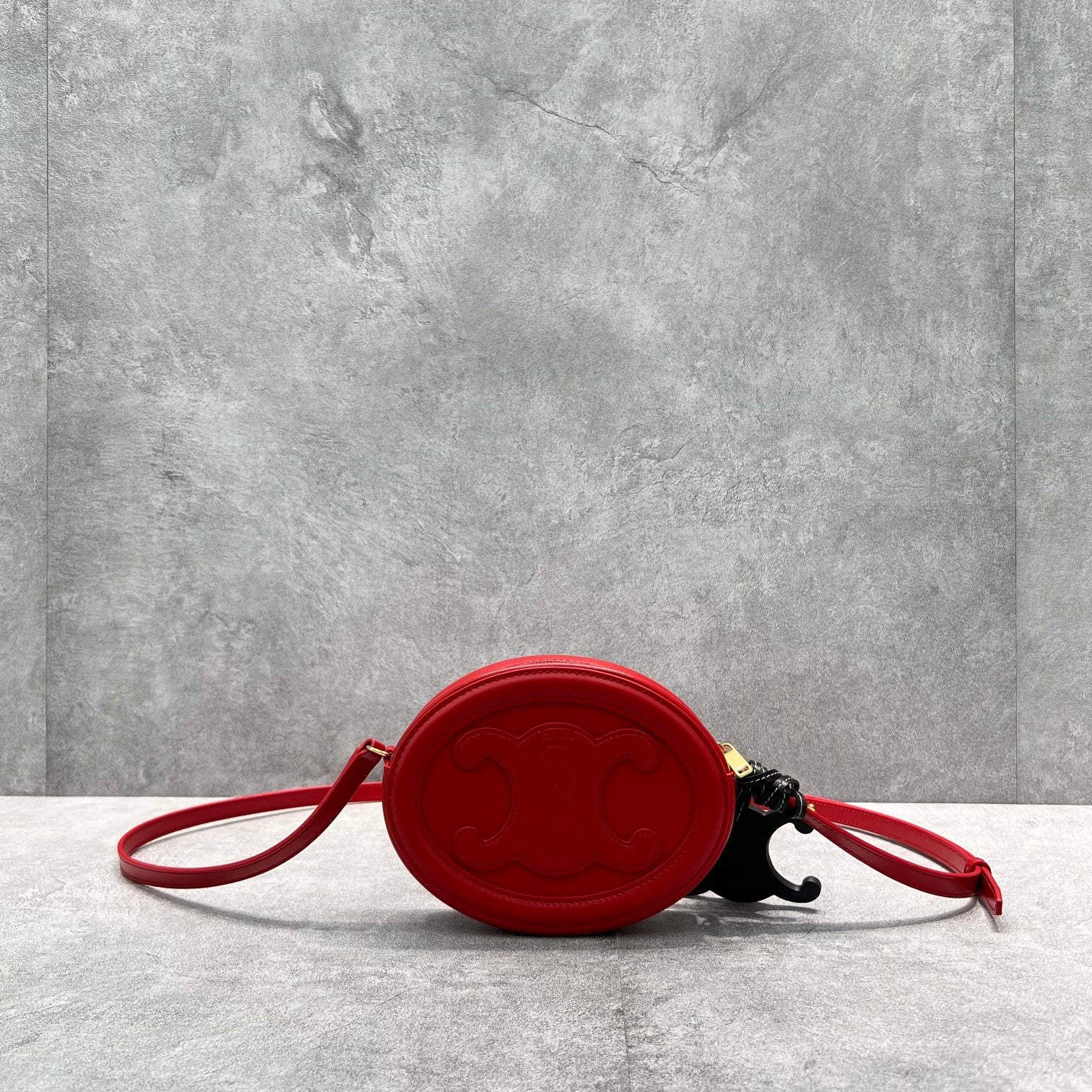 GLAMI Crossbody Oval Purse Cuir Triomphe Red For Women 6in/16cmÃƒâ€šÃ‚Â 
