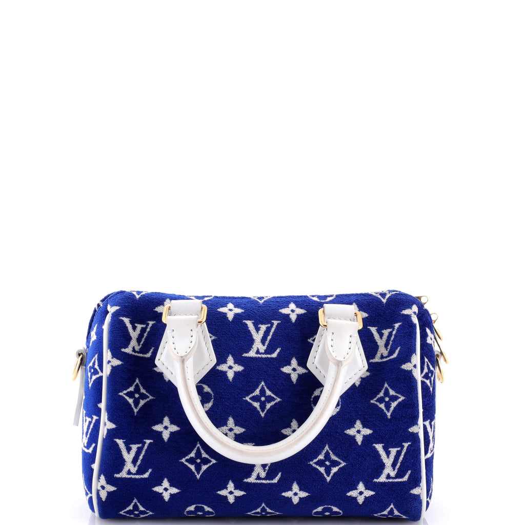 Louis Vuitton Speedy Bandouliere Bag LV Match Monogram Jacquard Velvet 20