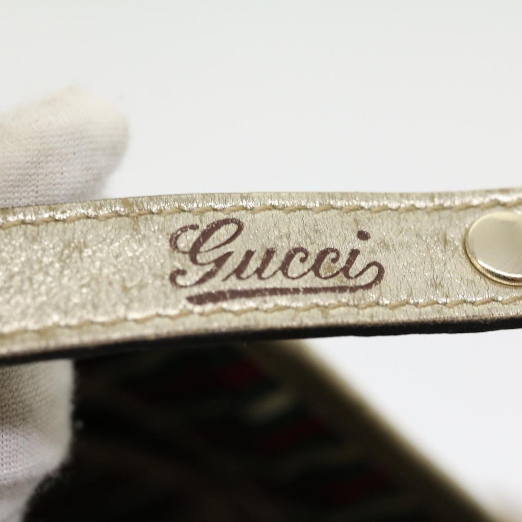 GUCCI GG Canvas Shoulder Bag Beige Silver 30333
