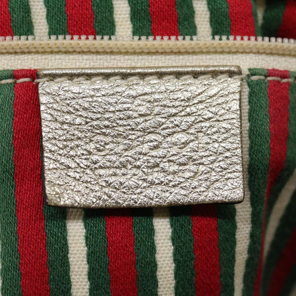 GUCCI GG Canvas Shoulder Bag Beige Silver 30333