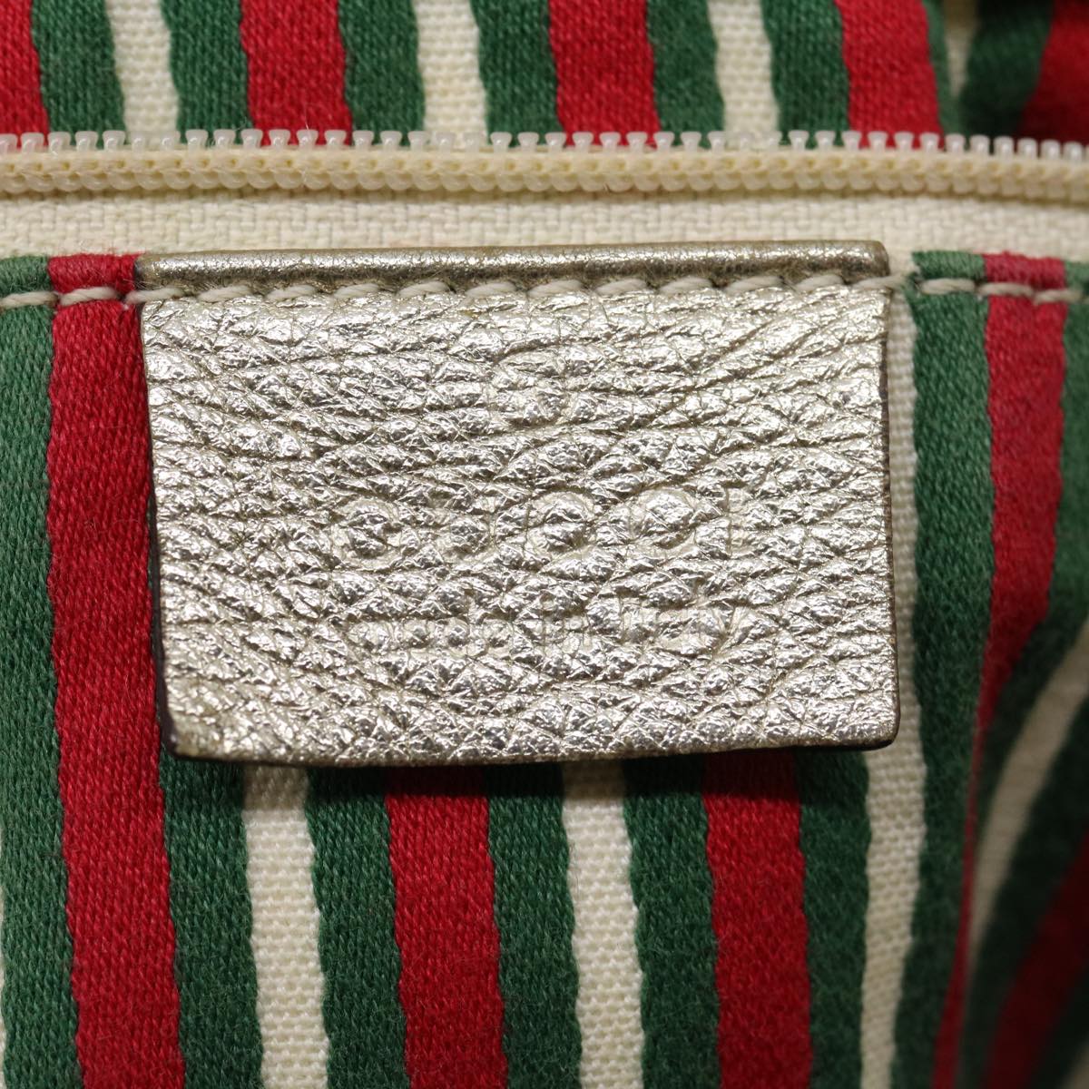 GUCCI GG Canvas Shoulder Bag Beige Silver 30333