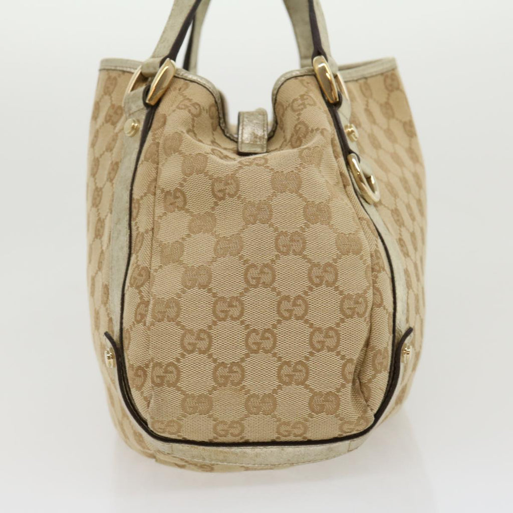 GUCCI GG Canvas Shoulder Bag Beige Silver 30333
