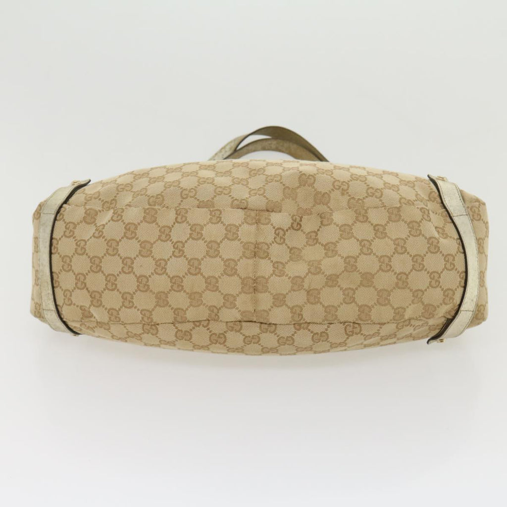 GUCCI GG Canvas Shoulder Bag Beige Silver 30333