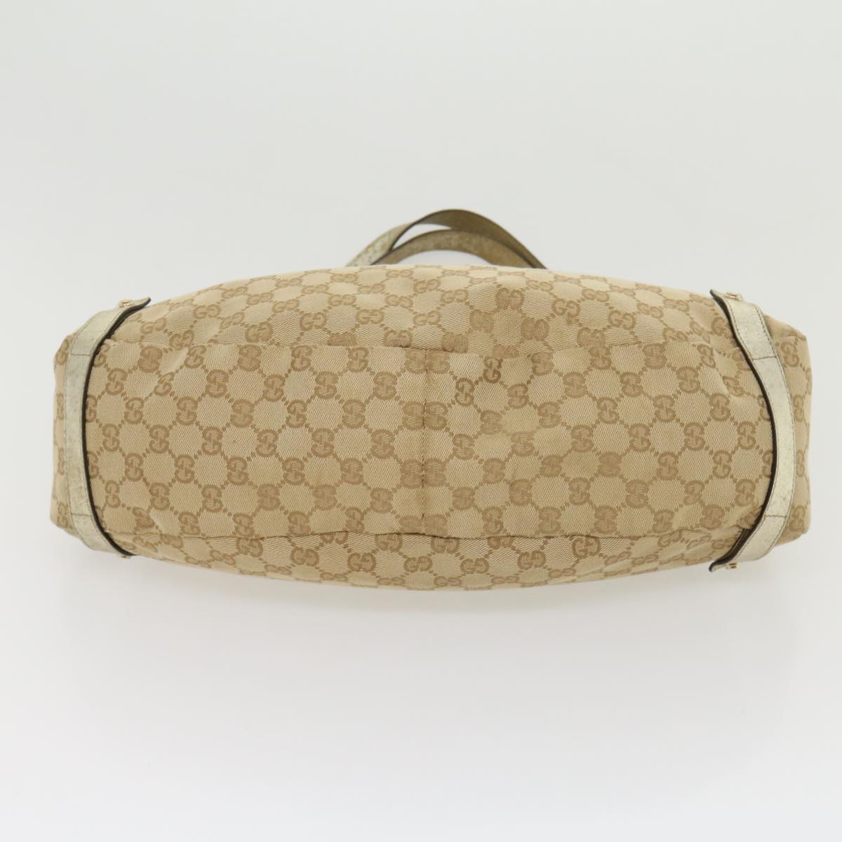 GUCCI GG Canvas Shoulder Bag Beige Silver 30333